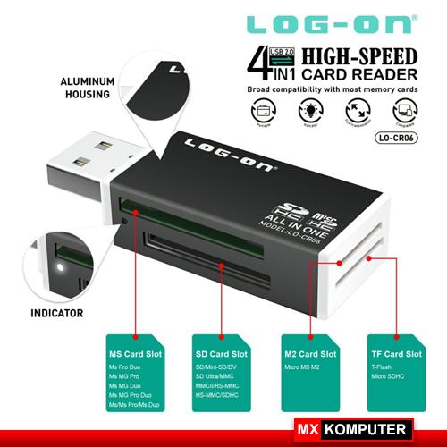 LOG ON LO-CR06 Card Reader 4 in 1 Cardreader CR06