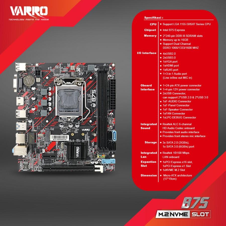 Motherboard Varro H61+ H61 plus B75 DDR3