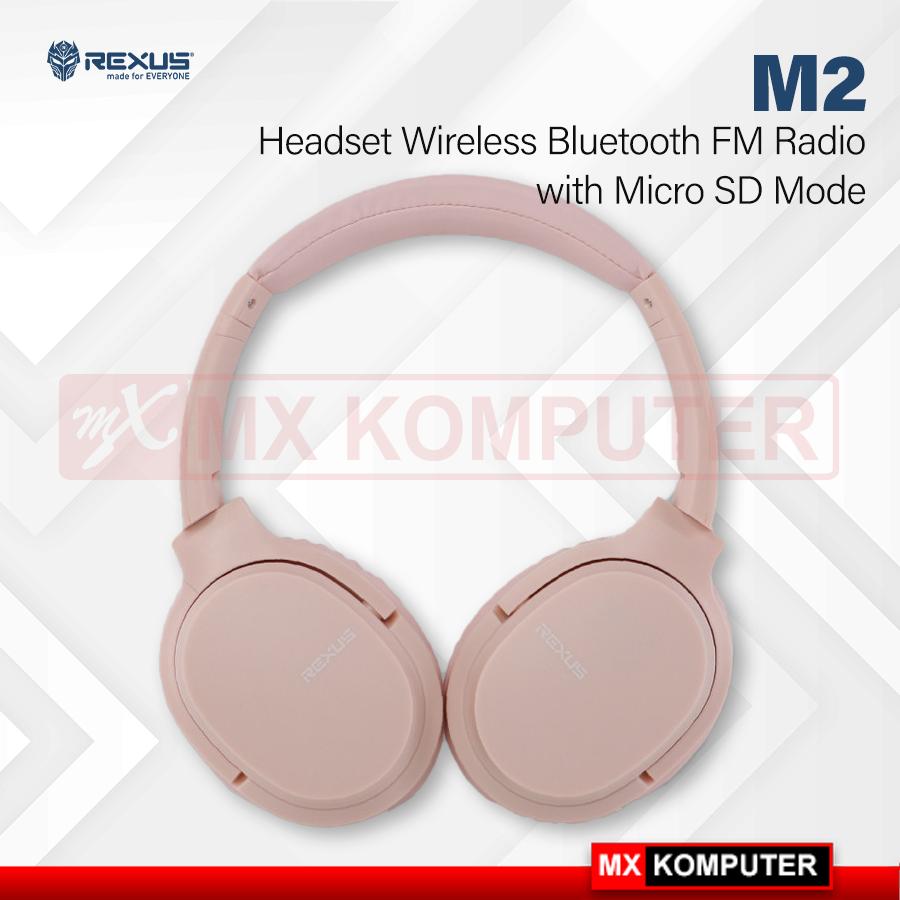 Headphone Rexus M2 Headset Bluetooth Jack Aux 3.5 Micro SD FM Radio
