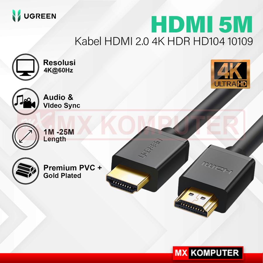 Kabel HDMI UGREEN (10109) 2.0 4K HDR HD104 Male to Male 5 Meter