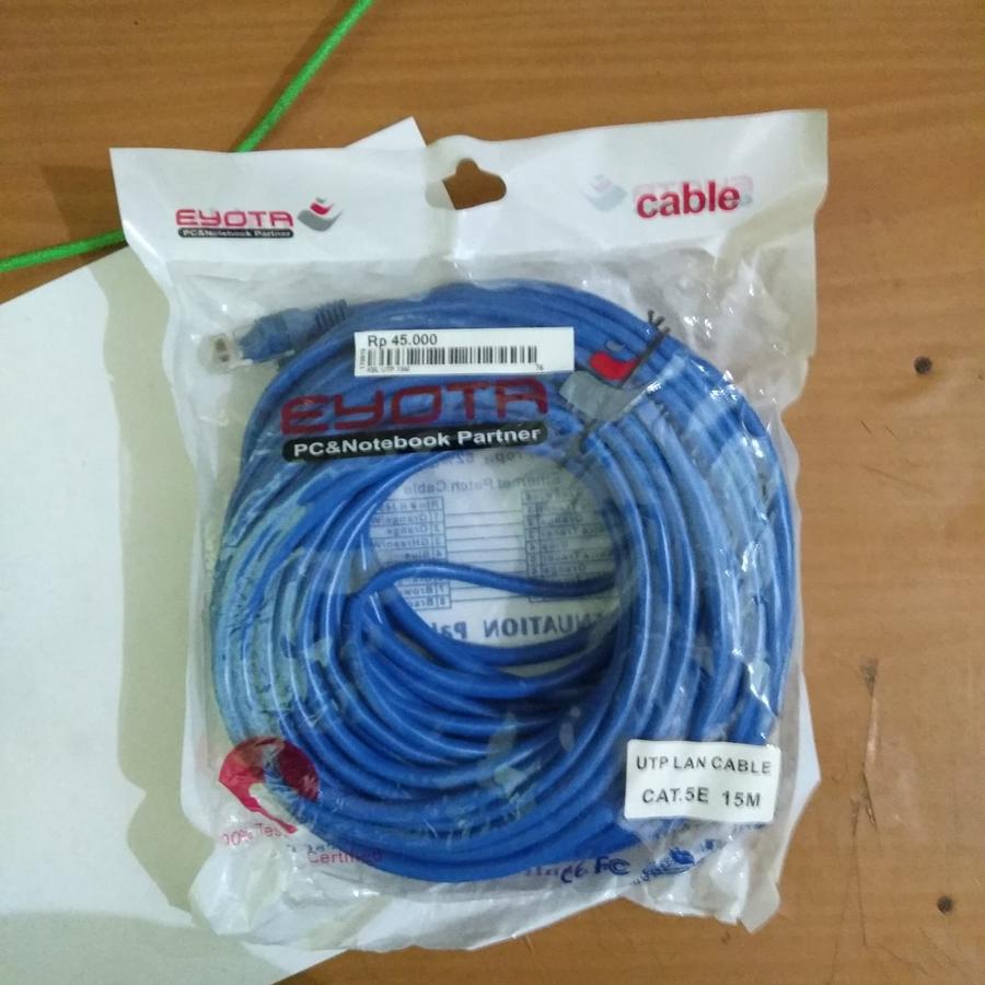 Kabel LAN 15M Cat5E 15Meter UTP Cable 15 M Network 15 Meter