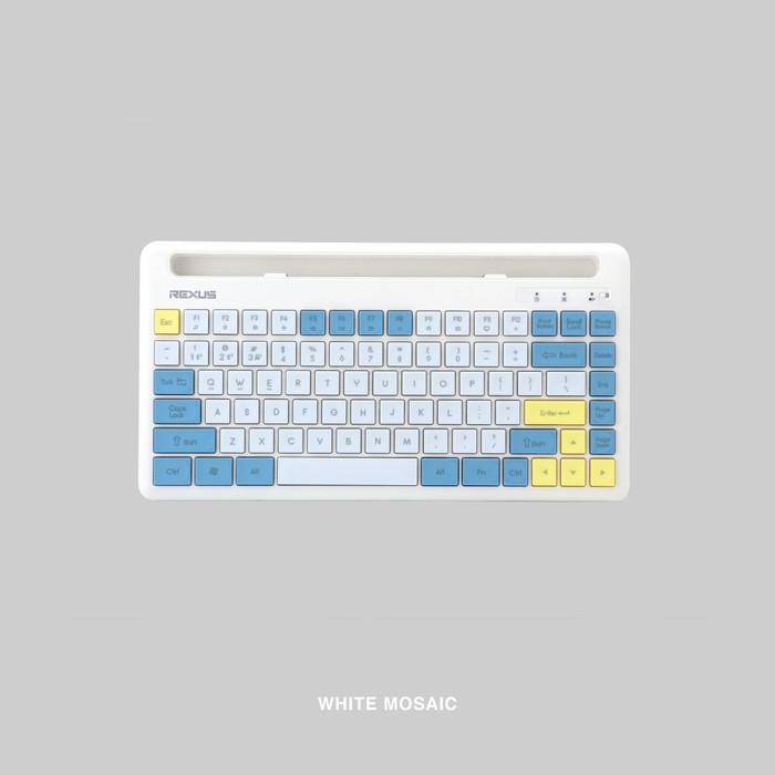 Keyboard Rexus KB01 Mosaic Dual Connection Bluetooth Wireless - Putih