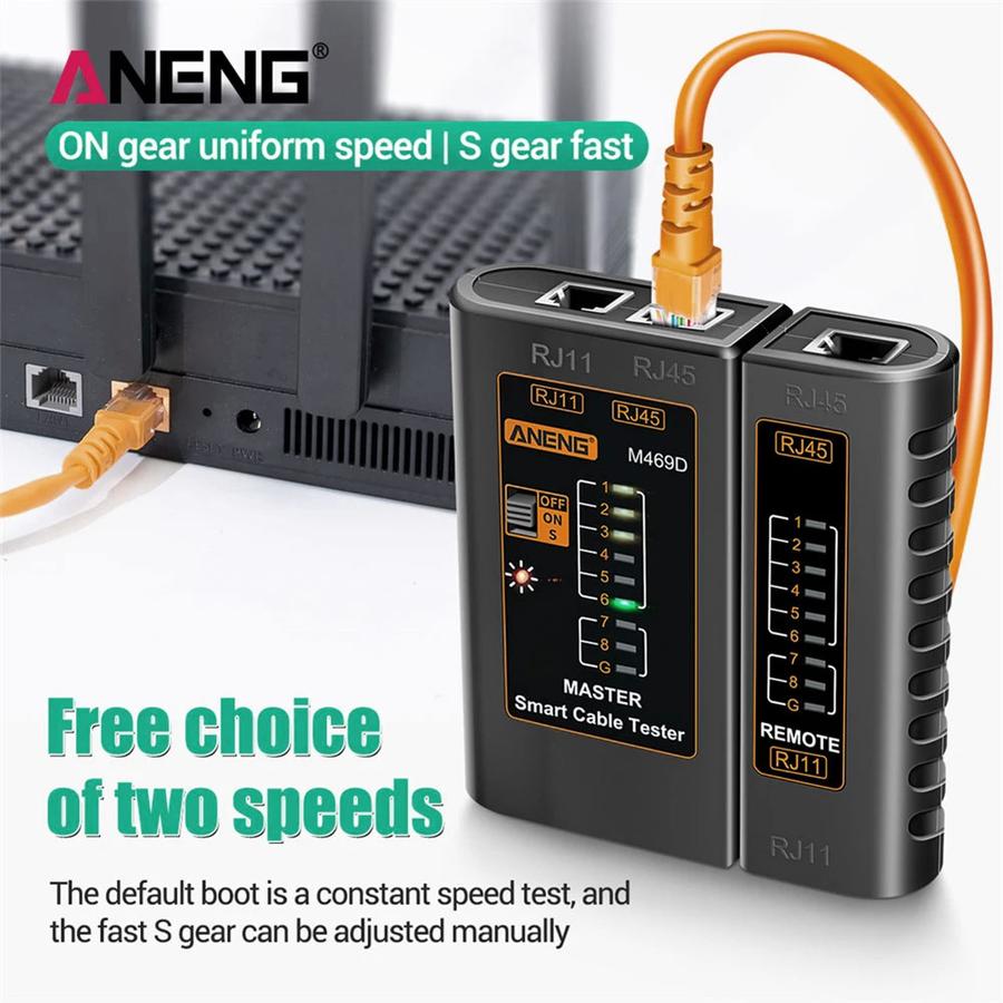 ANENG LAN Tester Kabel Jaringan Network Internet Telepon RJ45 RJ11 - M469D