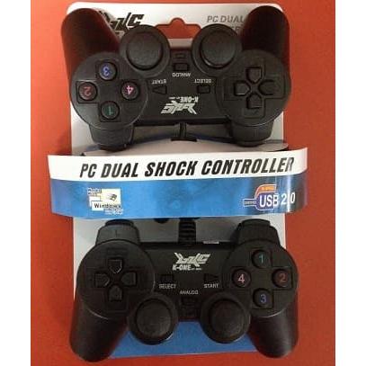 Gamepad Double USB Black K-One STK-8032A Getar Hitam Joypad
