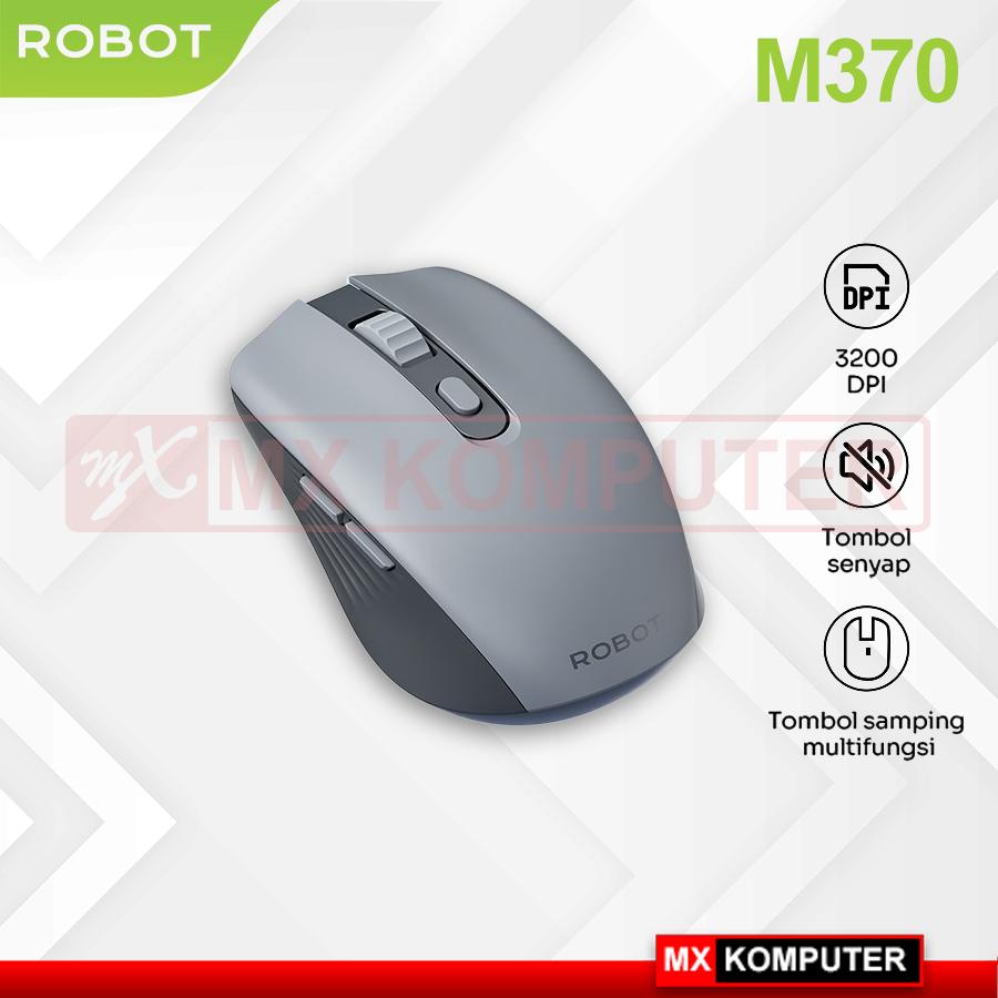 Mouse Wireless ROBOT M370 2.4GHz Silent Klik Optical 3200DPI