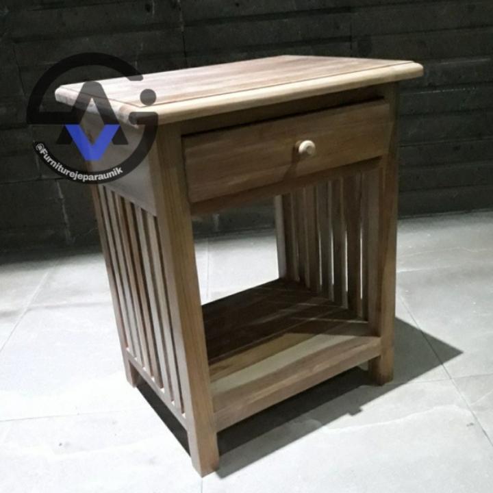 Meja nakas jati dispenser