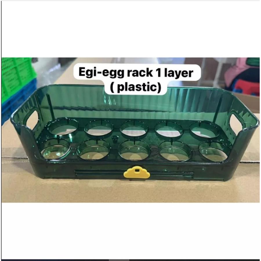 EGI EGG RACK KOTAK PENYIMPANAN TELOR / Kotak Penyimpanan Telur Kotak Kulkas Pintu Samping Kapasitas Besar 2 / TEMPAT TELUR 10 SEKAT / BOX WADAH TELUR 1 SUSUN