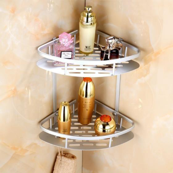 RAK SUDUT TOILET 2 SUSUN / RAK DINDING KAMAR MANDI ALUMUNIUM