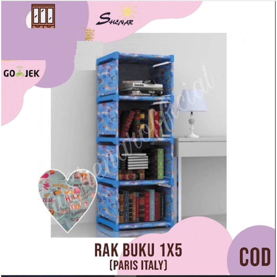 RAK BUKU PORTABLE RAK 5 TINGKAT 4 SUSUN RAK 1X5/RAK BUKU RAK SERBAGUNA RAK PORTABLE 