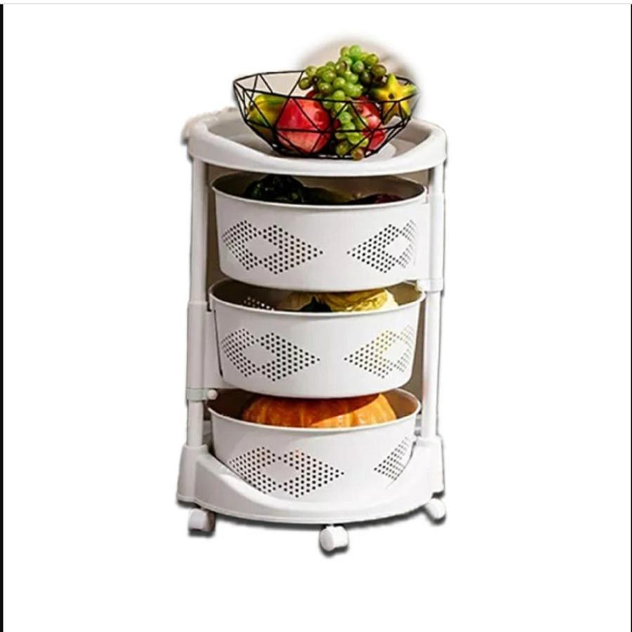 TROLLEY ASOKA / PEONY/ SAKURA-KERANJANG TEMPAT BUAH SAYUR-5 LAYER -3 LAYER -4 LAYER
