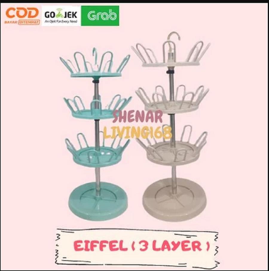 EIFFEL SHOE HANGER 3 LAYER RAK JEMURAN SEPATU RAK SEPATU 360 DERAJAT