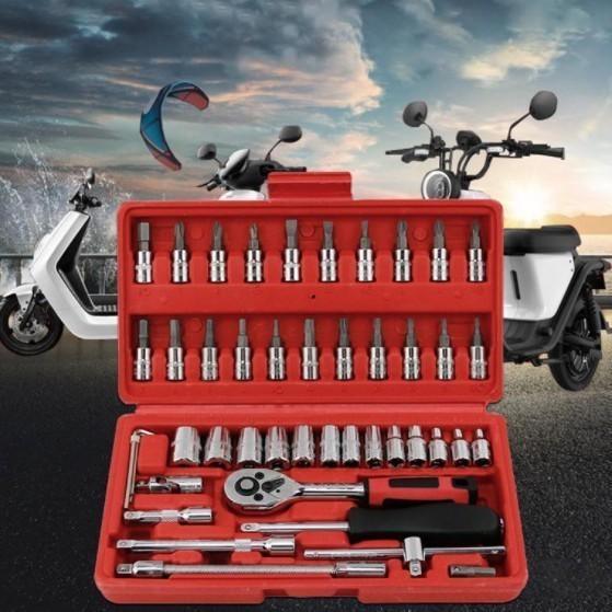TS KUNCI SOCKET TOOLS MOBIL DAN MOTOR SET 46 PCS