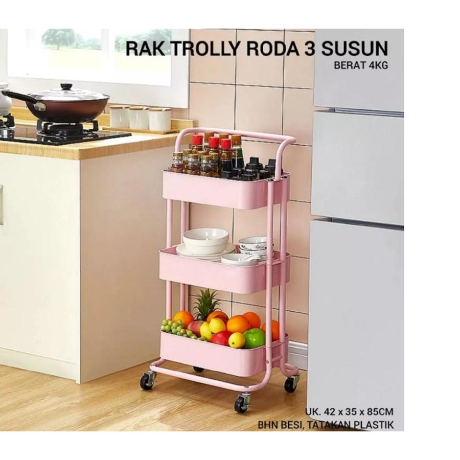 RAK TROLLY 3 SUSUN / TIER SERVICE TROLLEY / RAK SERBAGUNA