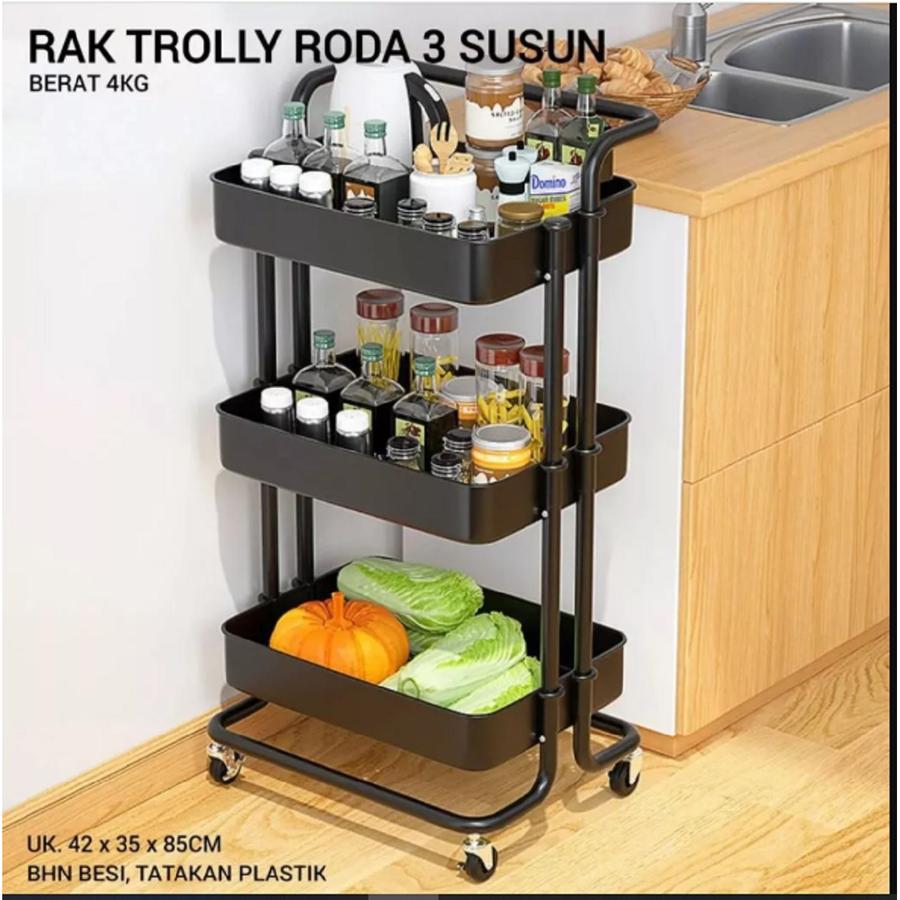 RAK TROLLY 3 SUSUN / TIER SERVICE TROLLEY / RAK SERBAGUNA
