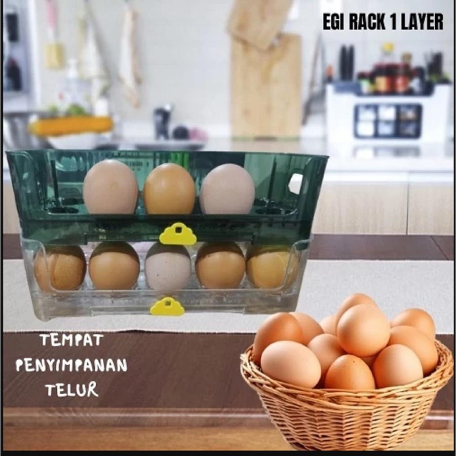 EGI EGG RACK KOTAK PENYIMPANAN TELOR / Kotak Penyimpanan Telur Kotak Kulkas Pintu Samping Kapasitas Besar 2 / TEMPAT TELUR 10 SEKAT / BOX WADAH TELUR 1 SUSUN