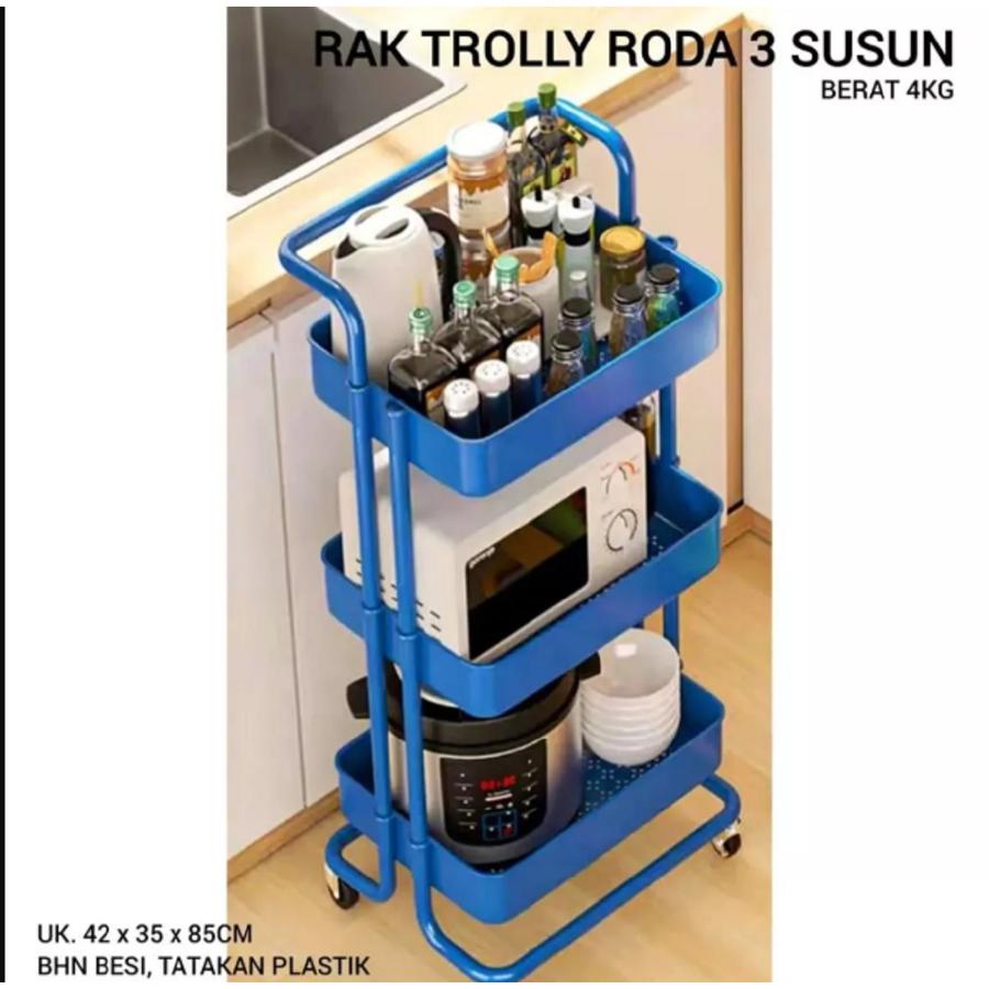 RAK TROLLY 3 SUSUN / TIER SERVICE TROLLEY / RAK SERBAGUNA