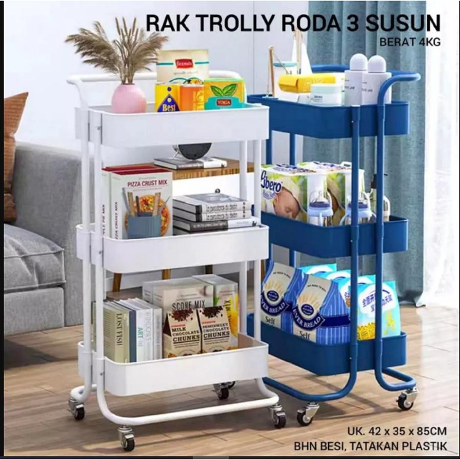 RAK TROLLY 3 SUSUN / TIER SERVICE TROLLEY / RAK SERBAGUNA