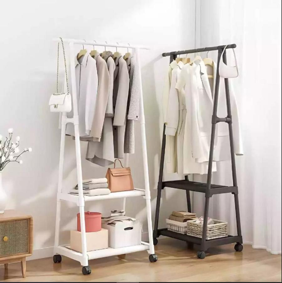 GM Triangle Stand Hanger / Rak Hanger Baju Serbaguna / Gantungan Pakaian Berdiri dengan RODA 