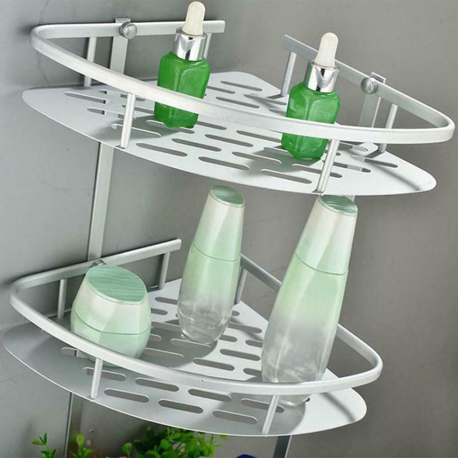 RAK SUDUT TOILET 2 SUSUN / RAK DINDING KAMAR MANDI ALUMUNIUM