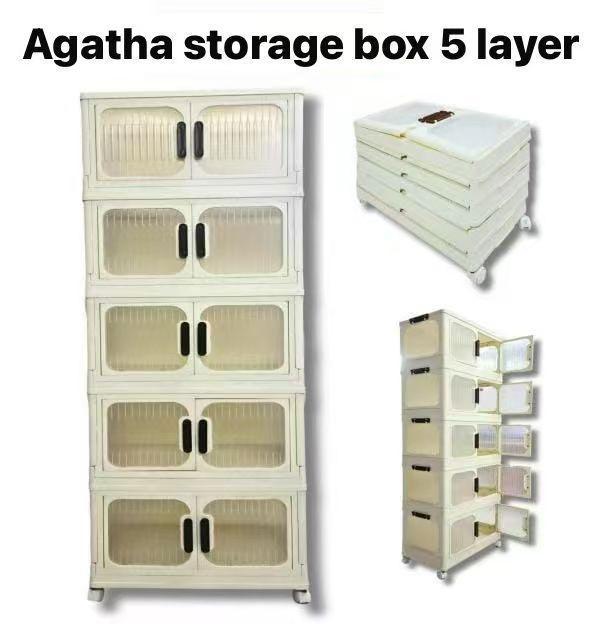 AGATHA STORAGE BOX 5 LAYER PLASTIK / RAK SEPATU / RAK MAINAN / RAK TAS / LEMARI BAJU