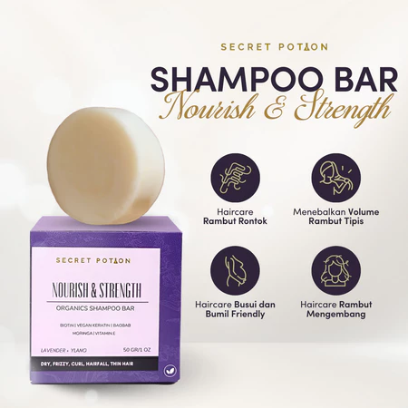 Secret Potion Strength & Nourish Shampoo Bar Solusi Rambut Rontok Tipis