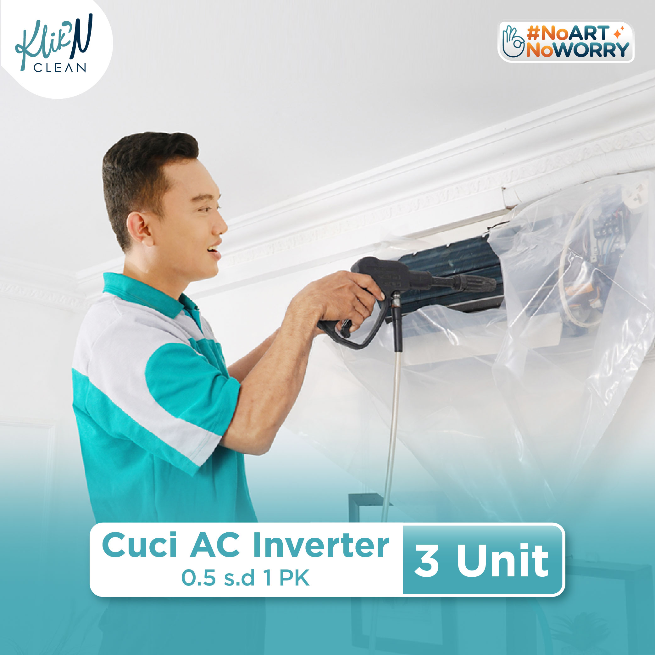 KliknClean - Layanan Cuci AC Inverter 0.5 s.d 1 PK (3 Unit)