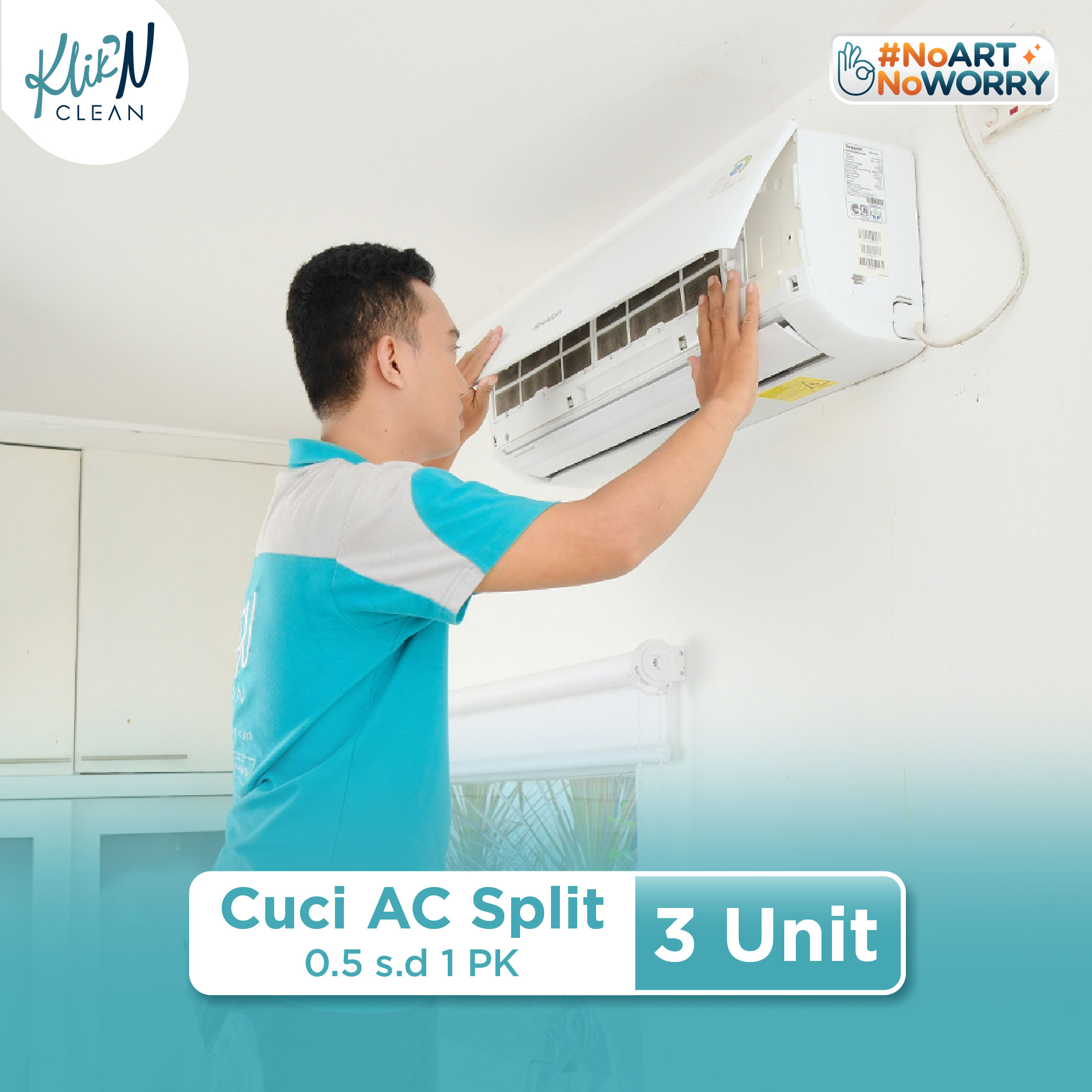 KliknClean - Layanan Cuci AC Split 0.5 s.d 1 PK (3 Unit)