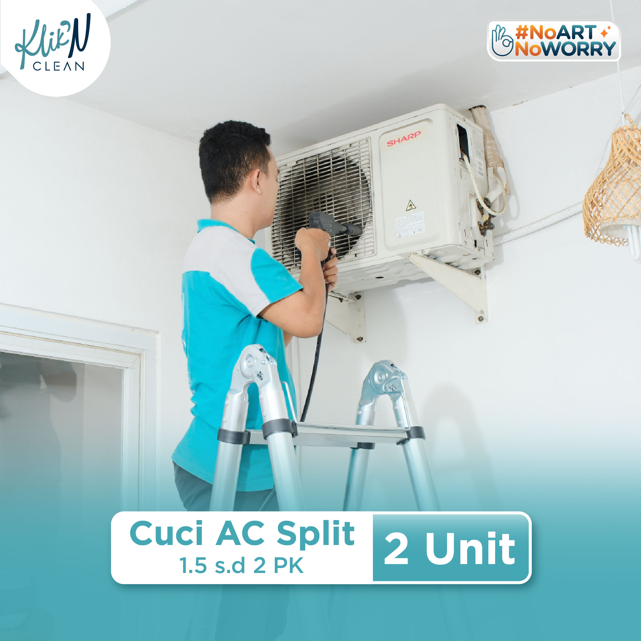 KliknClean - Layanan Cuci AC Split 1.5 s.d 2 PK (2 Unit)