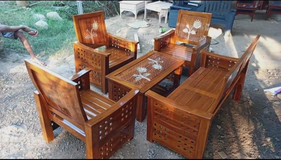 Set Kursi Tamu Jati 2-1-1-1-Meja