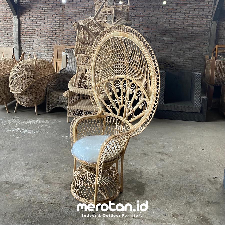 Kursi Merak Rotan Model Jumbo / Peacock Chair / Kursi Dekorasi Rotan Natural