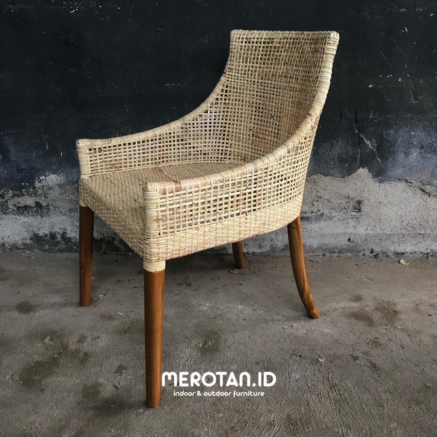 Kursi Makan Rotan Alam / Dining Chair / Rattan Chair / Kursi Makan Resto Rotan