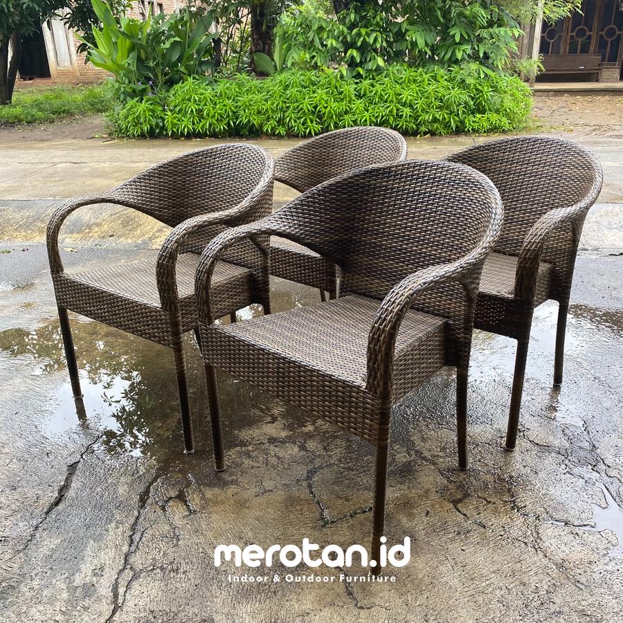 Kursi Cafe Rotan Sintetis / Kursi Outdoor Rotan Sintetis / Kursi Teras Rotan Sintetis / Rattan Chair