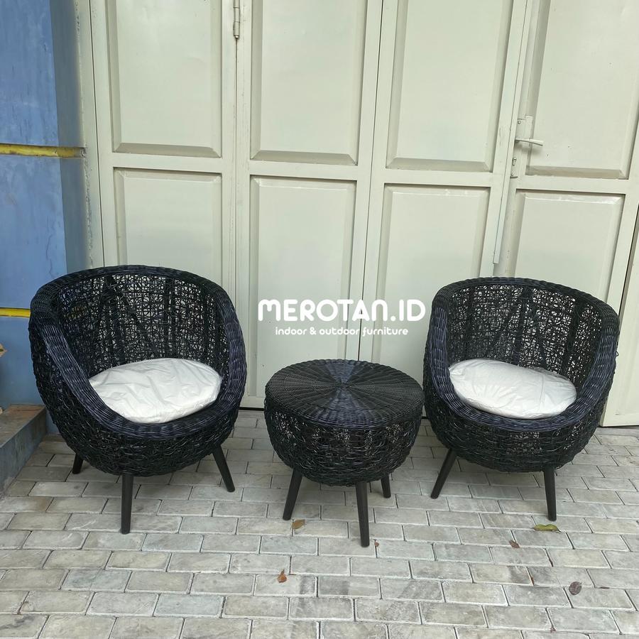 Set Kursi Teras Rotan Alam / Kursi Rotan Model Brekele / Kursi Teras Model TelurSet Kursi Teras Rotan Alam / Kursi Rotan Model Brekele / Kursi Teras Model Telur