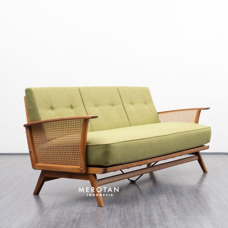 KURSI CAFE KAYU / SOFA TAMU JATI & ROTAN / SOFA SCANDINAVIAN 3 SEATER