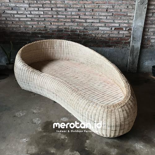 Sofa Rotan Alam Model Kacang / Sofa Rotan Model Estetik