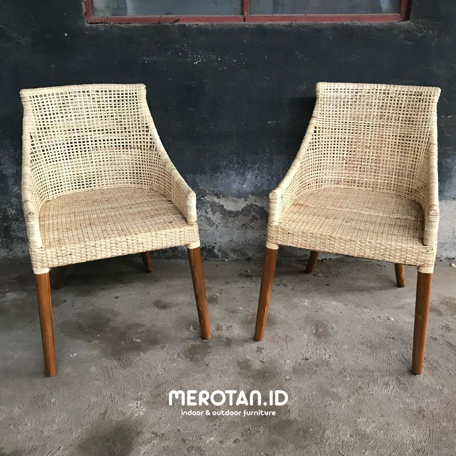 Kursi Makan Rotan Alam / Dining Chair / Rattan Chair / Kursi Makan Resto Rotan