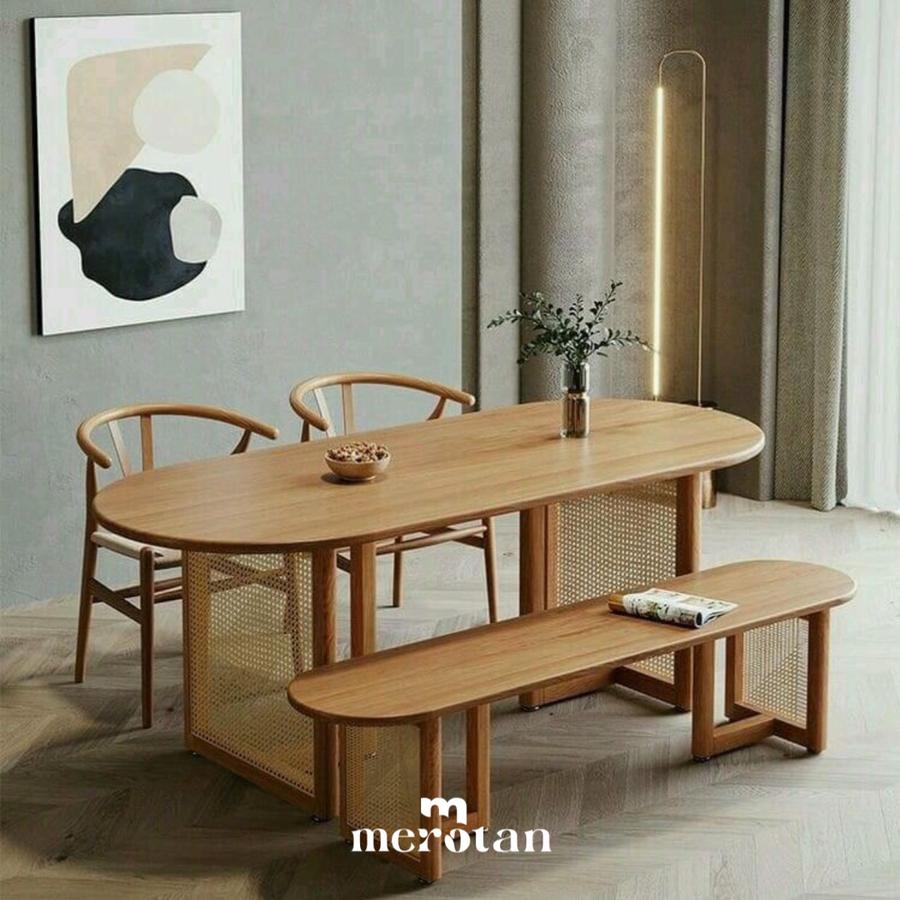 Set Meja Kursi makan Jati ( 2 Kursi, 1 Bangku, 1 Meja )