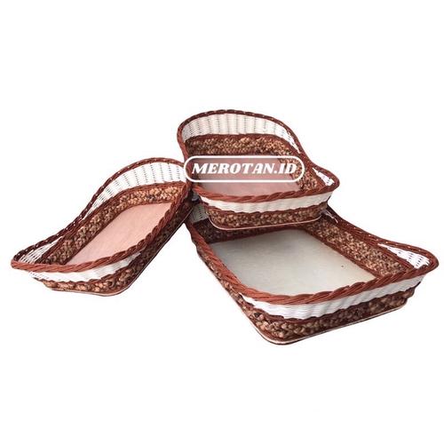 Keranjang Rotan / keranjang hampers / Keranjang seserahan (isi 3 pcs) 