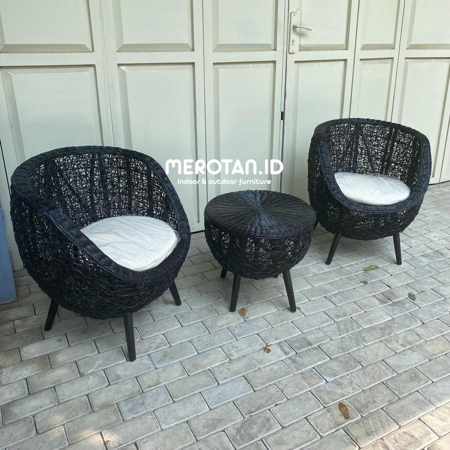 Set Kursi Teras Rotan Alam / Kursi Rotan Model Brekele / Kursi Teras Model TelurSet Kursi Teras Rotan Alam / Kursi Rotan Model Brekele / Kursi Teras Model Telur