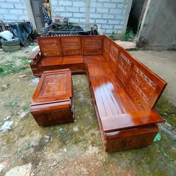 Set Kursi Tamu Sudut L Jati Murah Mewah