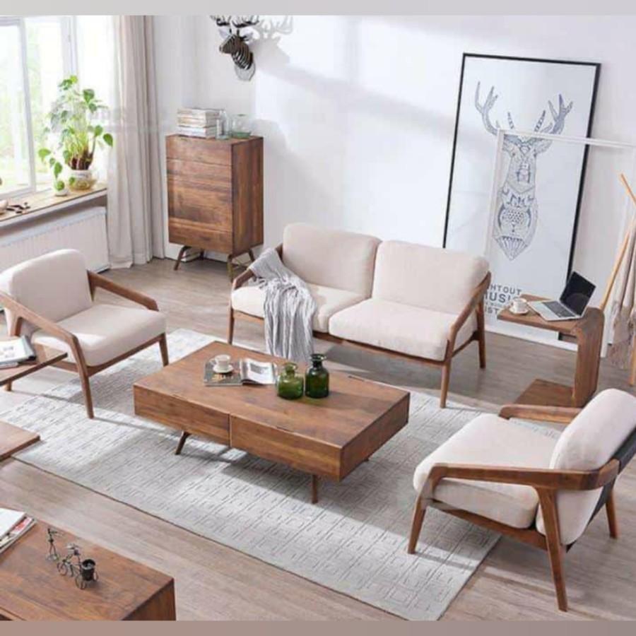 Meja Kursi Tamu Jati Minimalis Modern