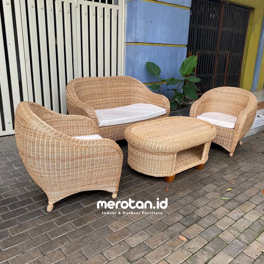 Set Sofa Tamu Rotan Alam / Set Kursi Tamu Rotan Model Klasik / Kursi Rotan Model Antik