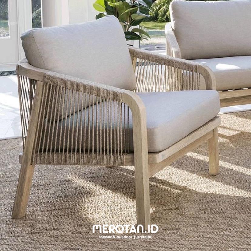 Jual Kursi Cafe Jati Anyaman Tali Rope / Kursi Santai Jati Anyaman Tali ...