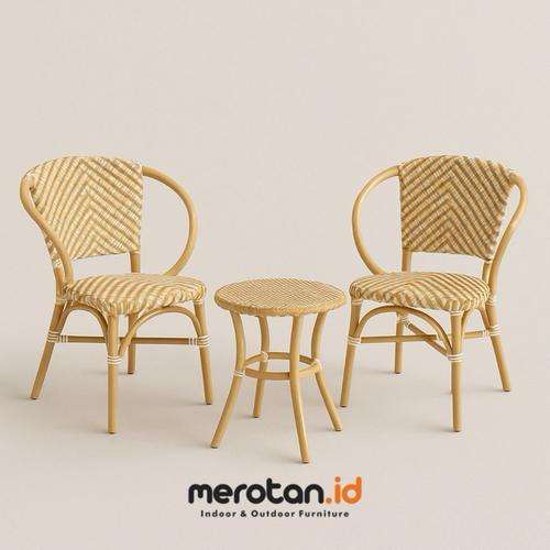 Set Kursi Teras Rotan Sintetis / Kursi Cafe Rotan Sintetis 