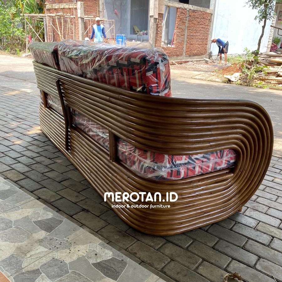 Sofa Santai Rotan Alam / Sofa Jumbo Rotan / Kursi Santai Rotan