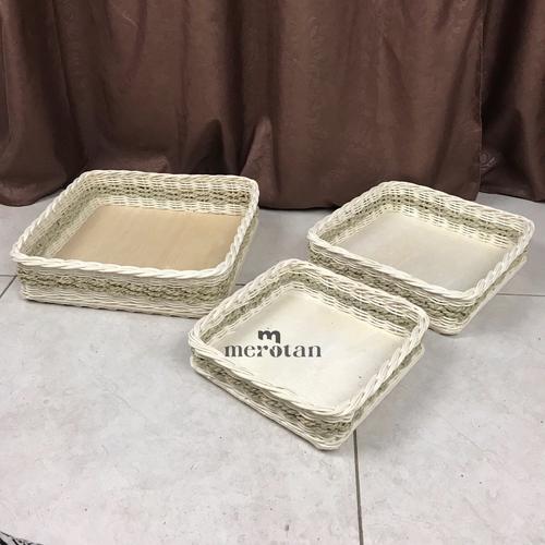 Keranjang Hampers Rotan (isi 3 pcs) / Keranjang Rotan Seserahan / Kotak Rotan Hantaran