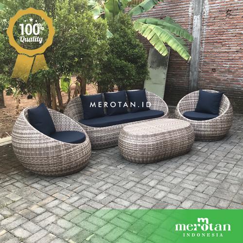 Sofa Tamu Rotan Sintetis / Sofa Outdoor Rotan Sintetis / Kursi Rotan