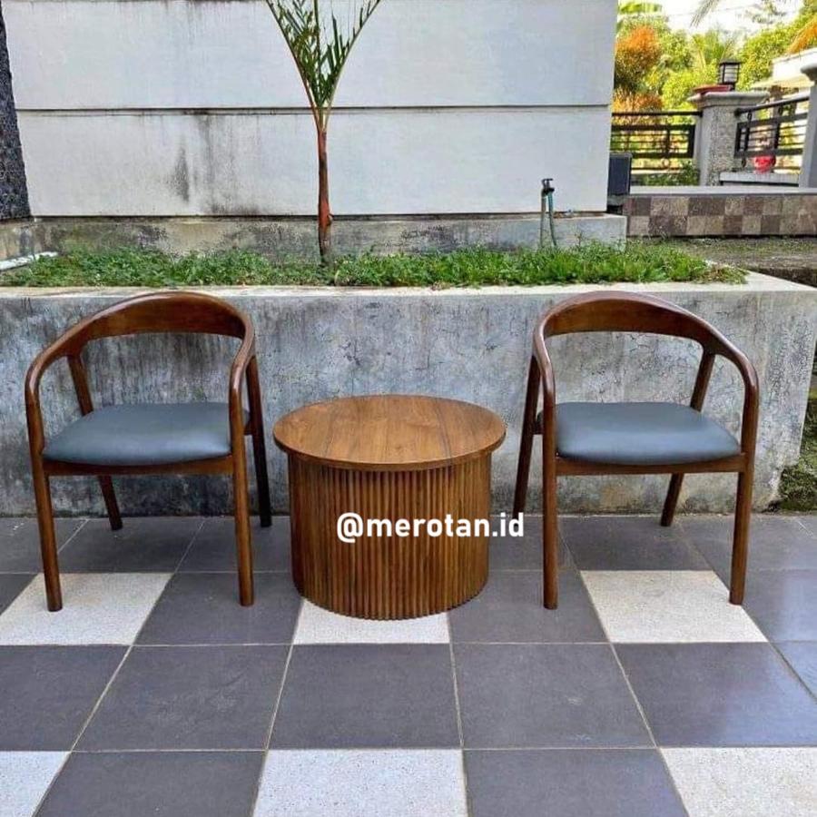 Set Kursi Teras Jati Minimalis / Kursi Cafe Jati Modern Minimalis / Kursi Outdoor Jati