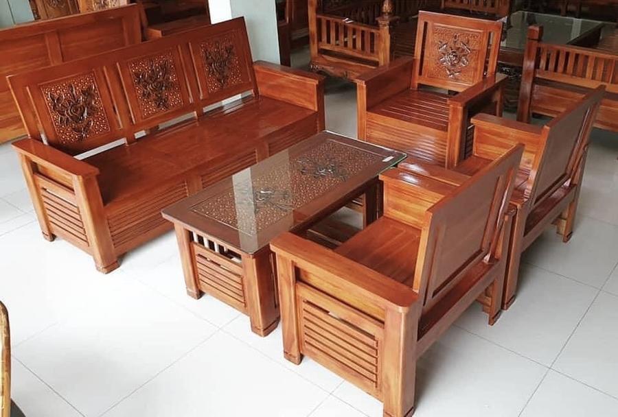 Set Kursi Tamu Jati (3-1-1-1-Meja)