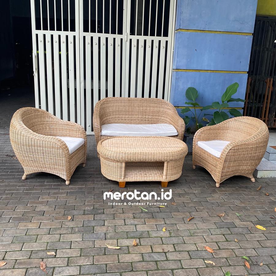 Set Sofa Tamu Rotan Alam / Set Kursi Tamu Rotan Model Klasik / Kursi Rotan Model Antik
